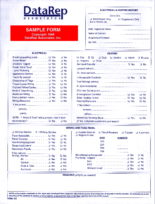 data rep services chimney inspection form